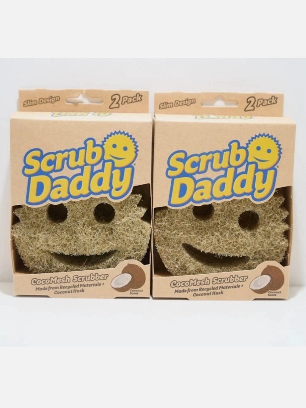 2 packs- Scrub Daddy ECO- EcoMesh Scrubber 2 pack Coconut Scent. 4 sponges total
